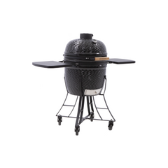 NATERIAL Drago Kamado Ceramic Charcoal Barbecue, Black ⌀46 cm with Cover