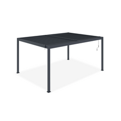 PIANA Self-Supporting Bioclimatic Pergola 4x3m Grey Aluminium – Adjustable Louvres – Self-Supporting Pergola 3×4 m