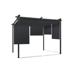 Special Edition Pergola with Retractable Roof 3×3 m and 4 Blinds, Anthracite Grey