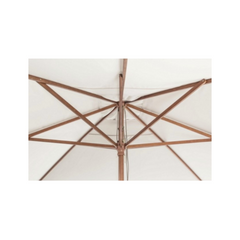 ATTOL Parasol 400×300 cm in Cream Polyester Fabric with Wooden Pole