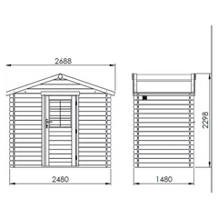 Treated Wood Garden Chalet – 4.2 m² – Premium Quality – Factory Price – CLEARANCE
