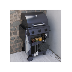 Gas Barbecue – 114 x 55 x 114 cm – NATERIAL Alton, 3 Burners, Black