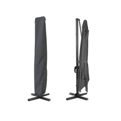 CALVI 360° Rotating Tilting Cantilever Parasol, Grey 3×4 m with Cover