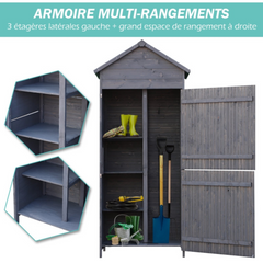 Grey Solid Pine Garden Shed – 1.19 m² – Sturdy Storage Cabinet