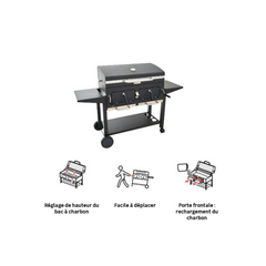 NATERIAL Centaurus King Size Barbecue with 2 Independent Hearths