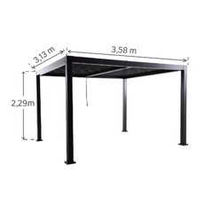 NATERIAL Clima Self-Supporting Bioclimatic Pergola, Grey Aluminium, 9.69 m²