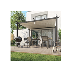 Omega Self-Supporting Pergola, Anthracite Grey Aluminium 2.85X4 m