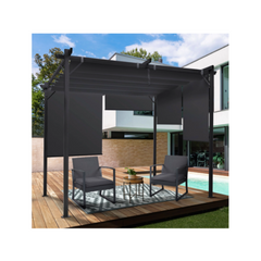 Special Edition Pergola with Retractable Roof 3×3 m and 4 Blinds, Anthracite Grey