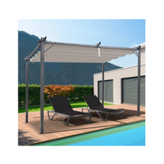 Special Edition Pergola with Retractable Roof 3×4 m and 4 Blinds, Taupe