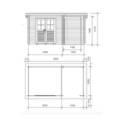 Wooden Garden Shed – 7.44 m² – Factory Price – CLEARANCE