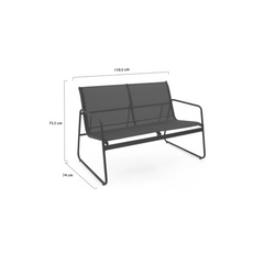 MALAGA 6-Seater Low Garden Set with Sofas, Armchairs and Table, Anthracite Grey