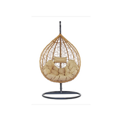 Round Hanging Garden Rocking Chair with Cushion