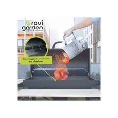 XXL Charcoal Barbecue with Lid | American Charcoal Grill | Outdoor Barbecue with Grate
