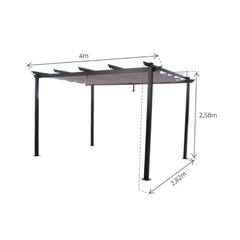 Omega Self-Supporting Pergola, Anthracite Grey Aluminium 2.85X4 m