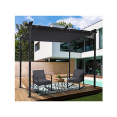 Special Edition Pergola with Retractable Roof 3×3 m and 4 Blinds, Anthracite Grey