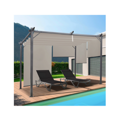 Special Edition Pergola with Retractable Roof 3×4 m and 4 Blinds, Taupe