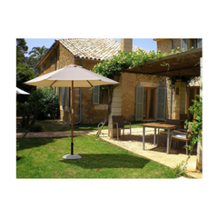 ATTOL Parasol 400×300 cm in Cream Polyester Fabric with Wooden Pole
