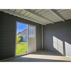 SINTRA Composite Garden Shed – 9 m² Light Grey – Factory Price – CLEARANCE