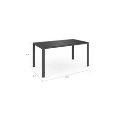 MADRID Garden Set, Table 150 cm and 6 Stackable Chairs, Anthracite Grey