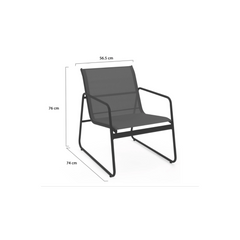 MALAGA 6-Seater Low Garden Set with Sofas, Armchairs and Table, Anthracite Grey
