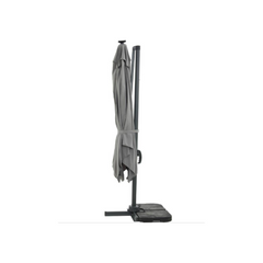 Sun 4 Luxe LED Aluminium Cantilever Garden Parasol – Rectangular – 3 x 4 m – Grey – Weighted Tiles Included