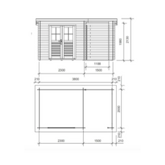 Wooden Garden Shed – 7.44 m² – Factory Price – CLEARANCE
