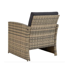 Tectake LUCQUES 4-Seater Low Garden Lounge Set – Natural Brown/Dark Grey