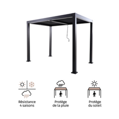 NATERIAL Clima Self-Supporting Bioclimatic Pergola, Grey Aluminium, 5.08 m²