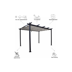 Omega Self-Supporting Pergola, Anthracite Grey Aluminium 2.85X4 m
