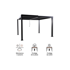 NATERIAL Clima Self-Supporting Bioclimatic Pergola, Grey Aluminium, 9.69 m²