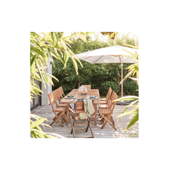 Square Cantilever Parasol 3x3m Ecru Wood Effect