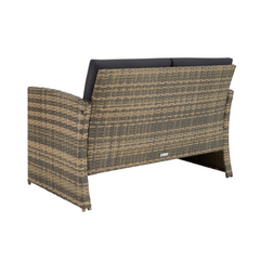Tectake LUCQUES 4-Seater Low Garden Lounge Set – Natural Brown/Dark Grey