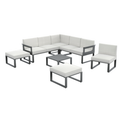 NATERIAL Odyssea Grey Garden Set, 7 People