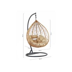 Round Hanging Garden Rocking Chair with Cushion