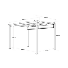Omega Self-Supporting Pergola, Anthracite Grey Aluminium 2.85X4 m