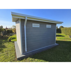 SINTRA Composite Garden Shed – 9 m² Light Grey – Factory Price – CLEARANCE