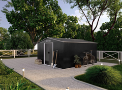 Grey Galvanised Steel Garden Shed 12.5 m²