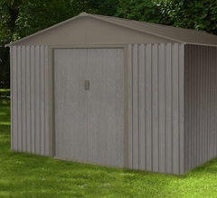 Wood-Effect Metal Garden Shed