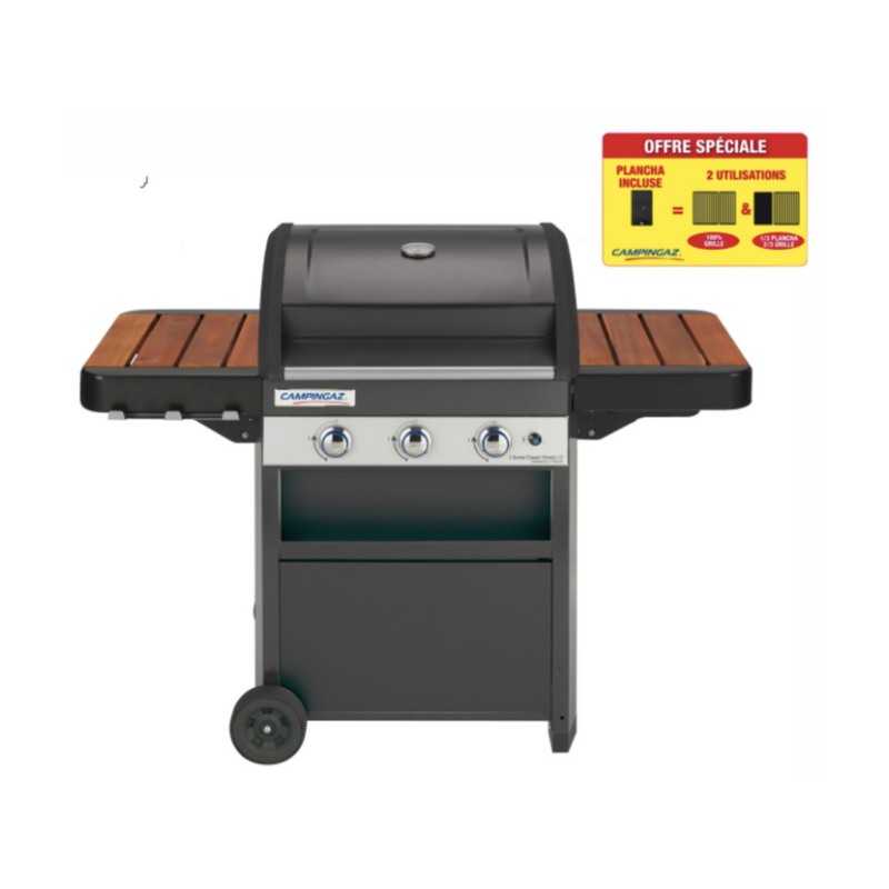 CAMPINGAZ 3 Series Classic WLD 2-in-1 Gas Barbecue + Plancha, Black