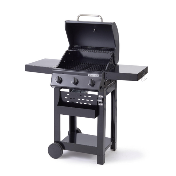 Gas Barbecue – 114 x 55 x 114 cm – NATERIAL Alton, 3 Burners, Black
