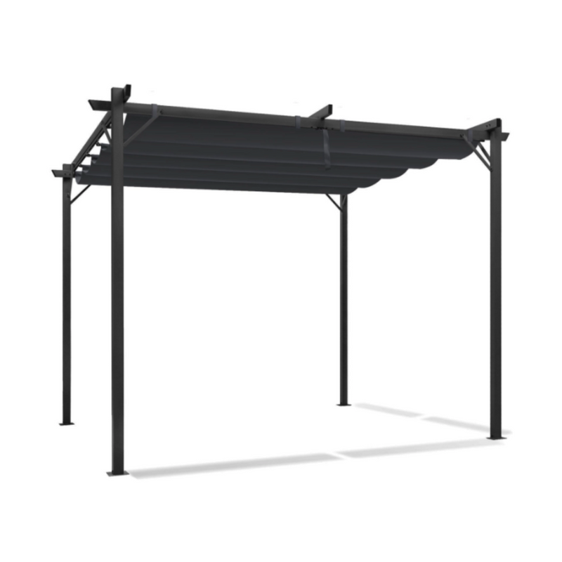 Special Edition Pergola with Retractable Roof 3×3 m and 4 Blinds, Anthracite Grey