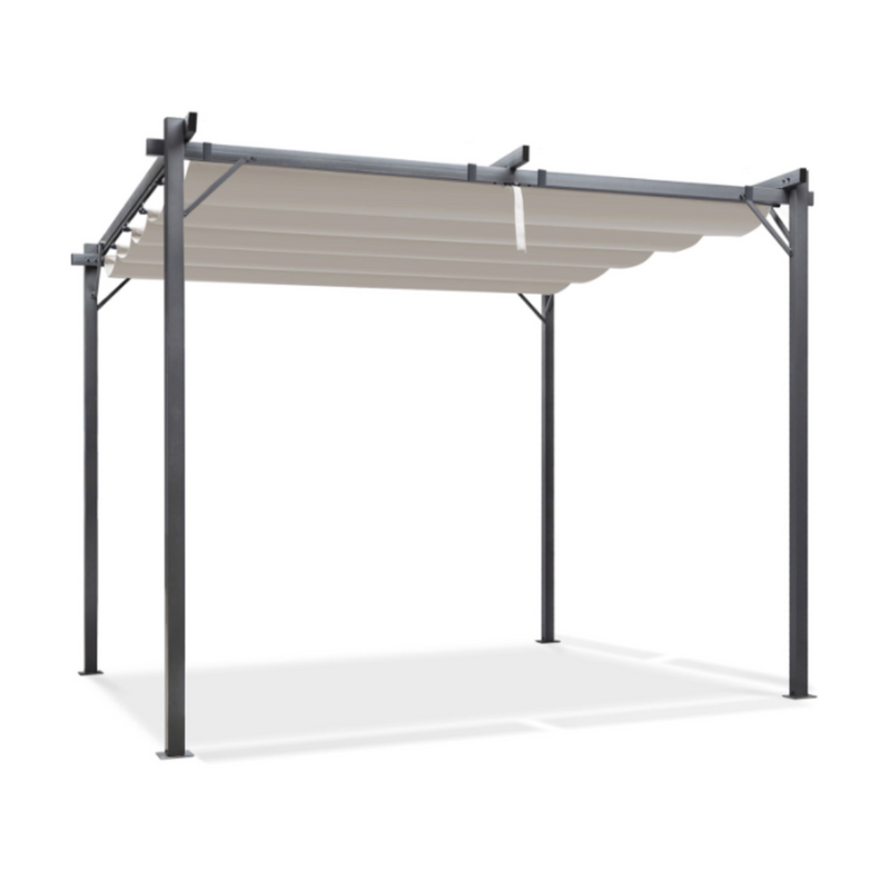 Special Edition Pergola with Retractable Roof 3×4 m and 4 Blinds, Taupe