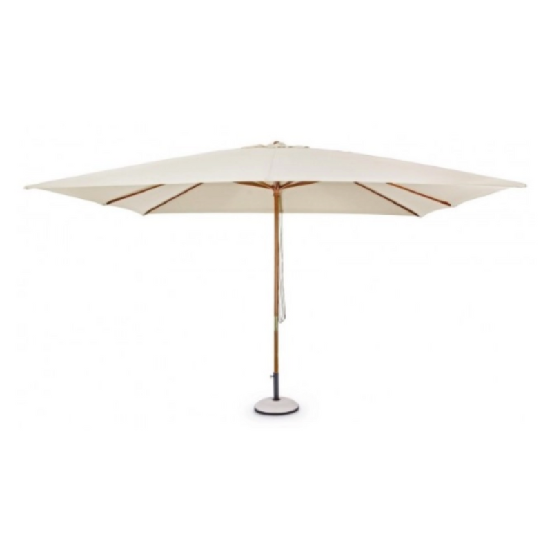 ATTOL Parasol 400×300 cm in Cream Polyester Fabric with Wooden Pole