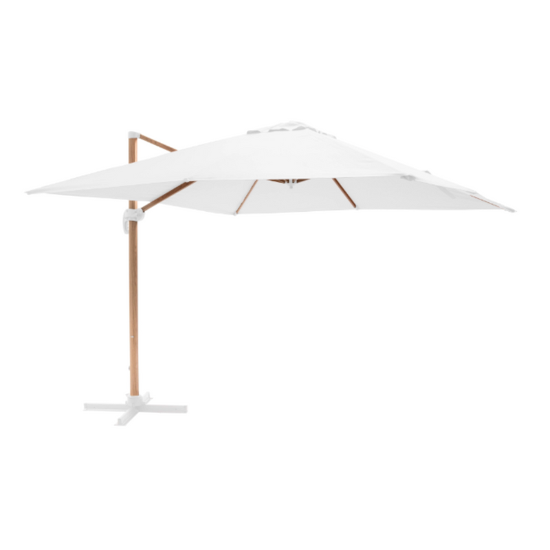 Square Cantilever Parasol 3x3m Ecru Wood Effect