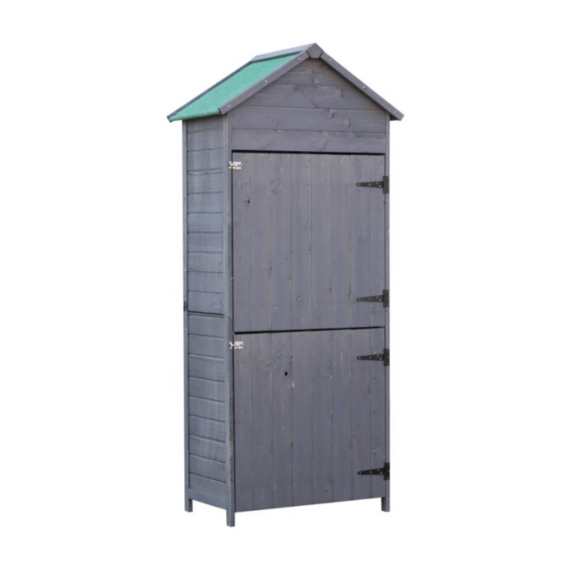 Grey Solid Pine Garden Shed – 1.19 m² – Sturdy Storage Cabinet