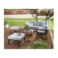 NATERIAL Odyssea Grey Garden Set, 7 People