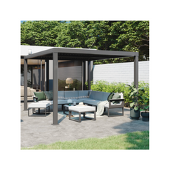 NATERIAL Clima Self-Supporting Bioclimatic Pergola, Grey Aluminium, 9.69 m²