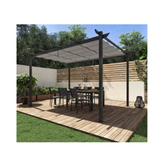 Omega Self-Supporting Pergola, Anthracite Grey Aluminium 2.85X4 m