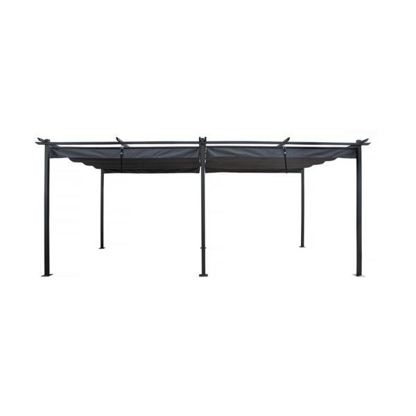 Metal Pergola with Retractable Roof – 3 x 6 m – Anthracite