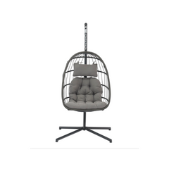 Egg-Shaped Hanging Garden Chair in Anthracite Grey Steel